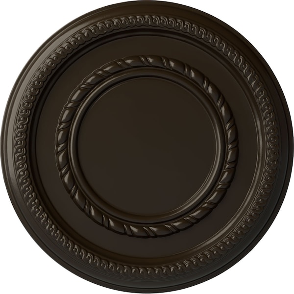 Ekena Millwork Federal Roped Small Ceiling Medallion (Fits Canopies up to 6"), 12 5/8"OD x 1 1/8"P, Stone Hearth CM12FESHF - main